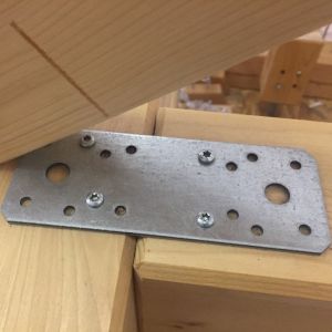 Placa metalica zincata perforata imbinare lemn 95x35x2,5 mm
